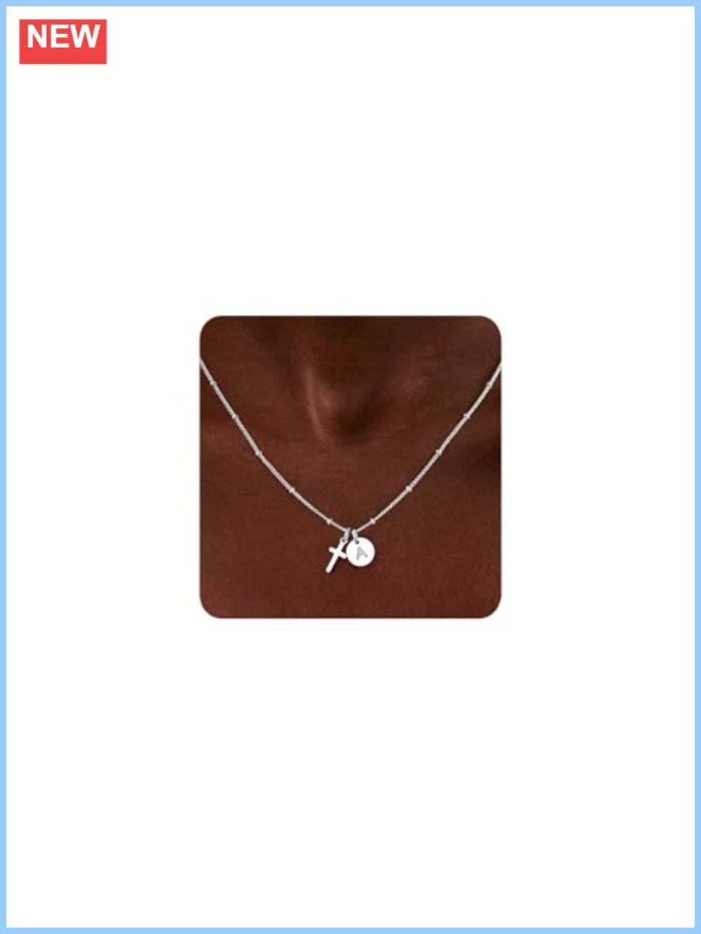 14k Gold Plated Brass Cross Initial Necklace Dainty Pendant Jewelry Gift